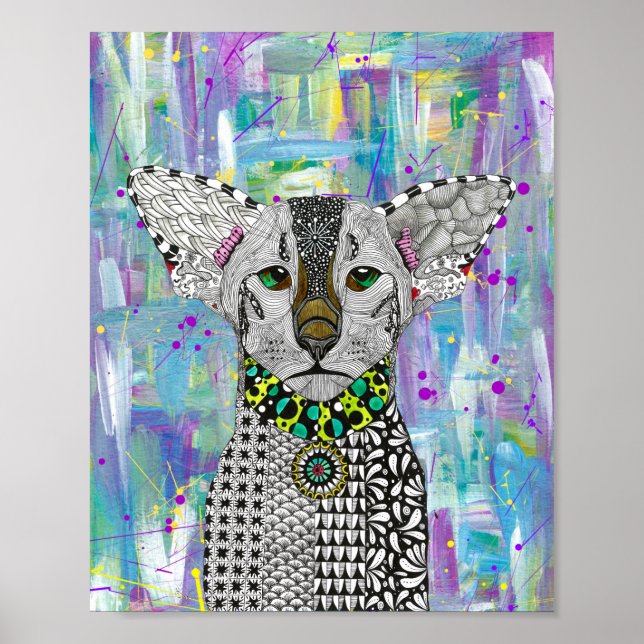 Belle affiche de chat Oriental Shorthair (Devant)