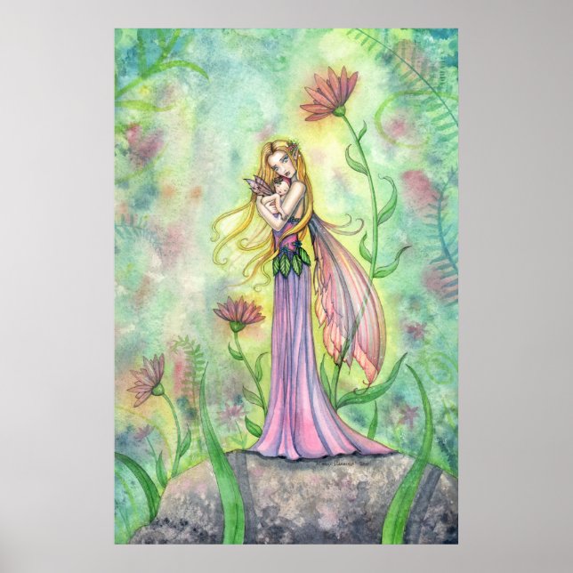Belle affiche de fée mère et bébé (Devant)