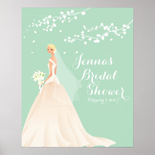 Belle affiche de Fête des mariées Blonde Bride