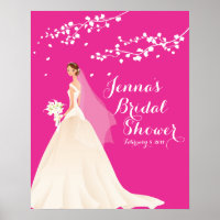 Belle affiche de Fête des mariées de mariée rose C