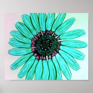 Belle affiche de fleurs esquissée à la main