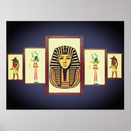 Belle affiche du Sphinx et des divinités égyptienn