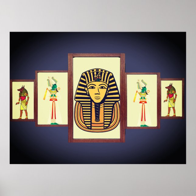 Belle affiche du Sphinx et des divinités égyptienn (Devant)