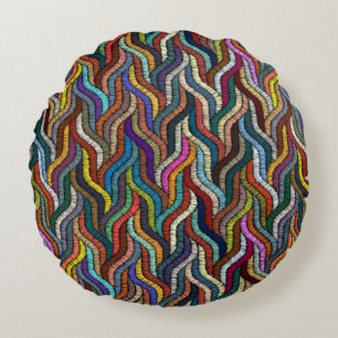 Belle Afrique Ethnique tissé imprimé Coussin rond