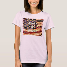 Belle Amérique, T-shirt rose pour femmes patriotiq