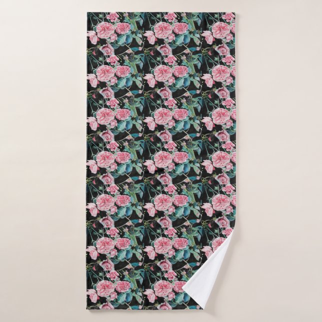 Belle Ancienne Roses Rose Salle de bain Serviette  (Serviette de bain)