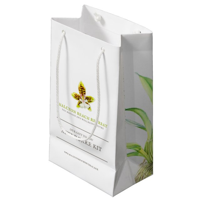 Belle après-soin sacs cadeaux orchidée verte aquar (Devant Angle)