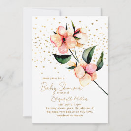 Belle Aquarelle Baby shower Fleur Invitation