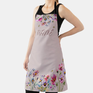 Belle aquarelle Florale Grand tablier
