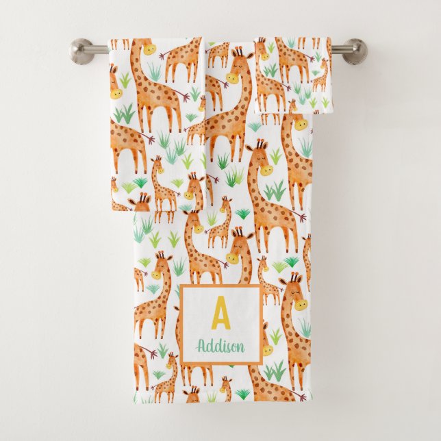 Belle aquarelle Giraffe Animal Personnalisé (En situation)