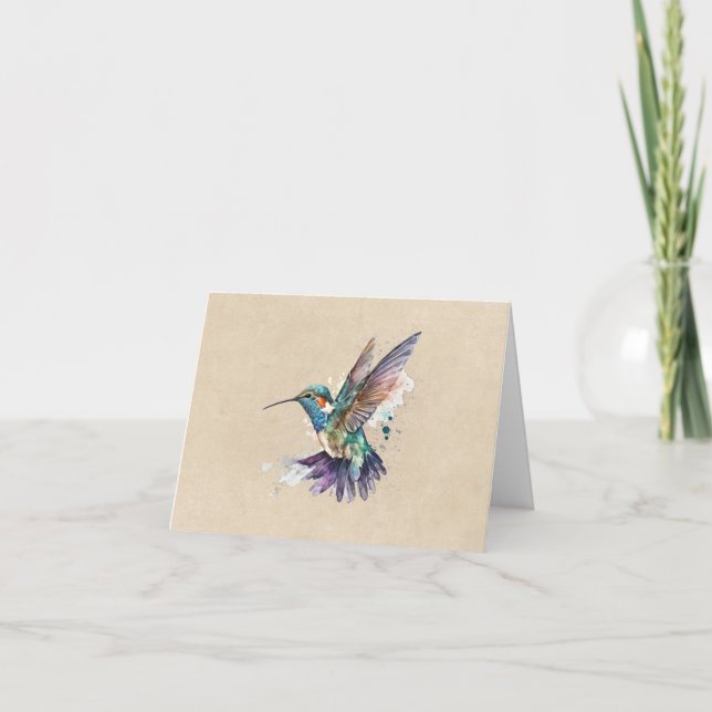 Belle Aquarelle personnalisée Colibri (Devant)