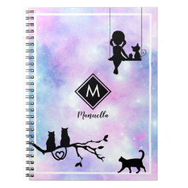 Belle Aquarelle Violet Galaxy Girl Journal