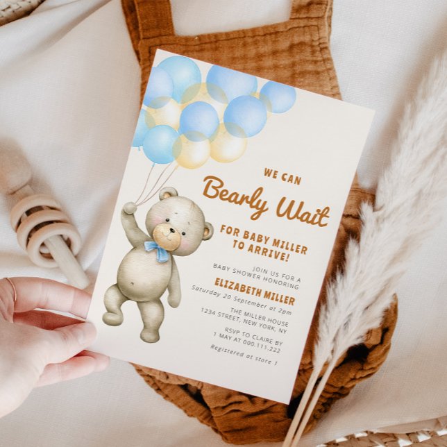 belle attente bearly baby shower invitation (Créateur téléchargé)