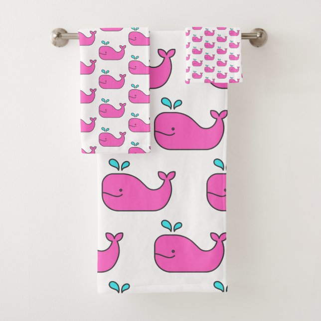 Belle baleines roses et aqua (En situation)