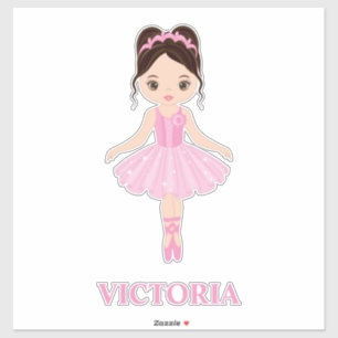 Belle Ballerina Girl Custom-Cut Vinyl Sticker