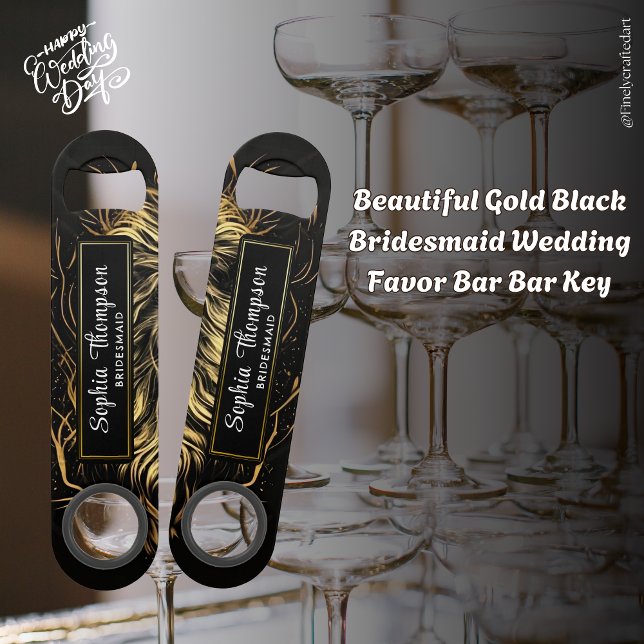 Belle Black Gold Bridesmaid Wedding Favor Bar (Créateur téléchargé)
