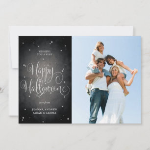 Belle Black Vintage Stars Halloween Carte photo