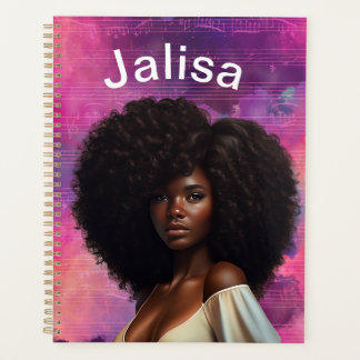 Belle Black Woman Couverture personnalisable Noteb