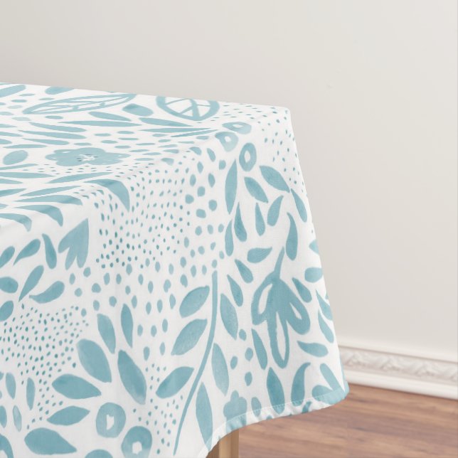 Belle Blue Floral Tablecloth Tischdecke (Beispiel)