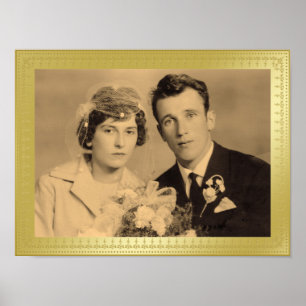 Belle bordure or cadre personnalisé photo poster