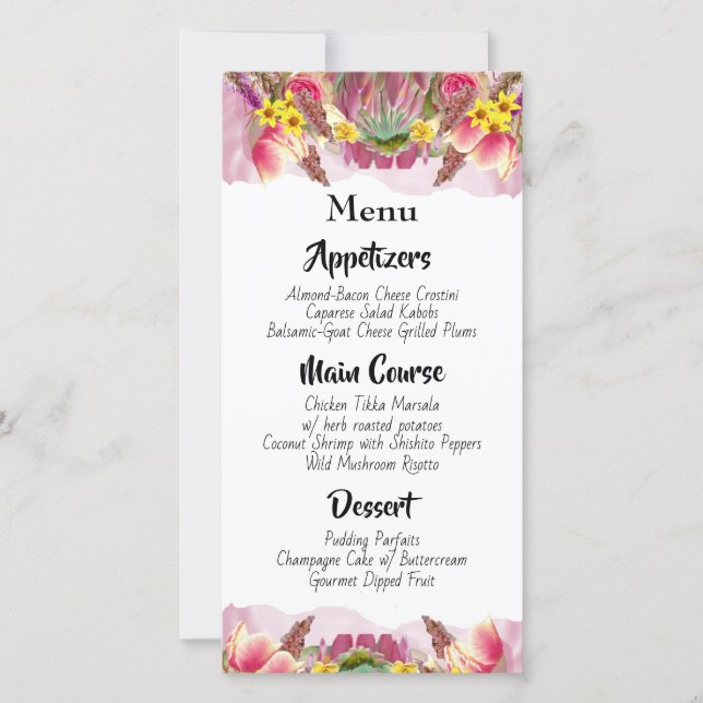 Belle Botanique Floral Garden Menu (Devant)