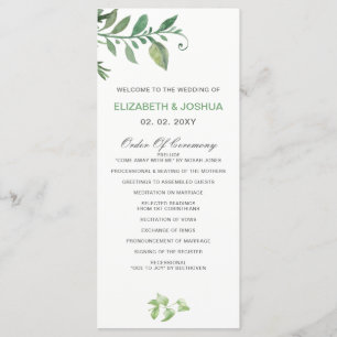 Belle botanique verdure Programmes de mariage