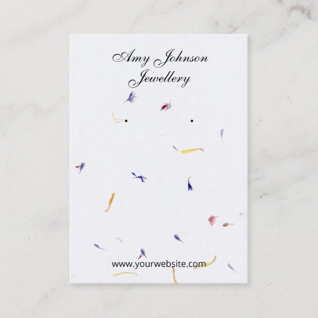 Belle Boucles d'oreilles en papier fleuri Cartes d (Devant)