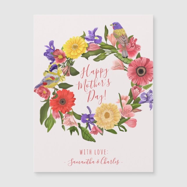Belle Bright Floral Happy Mère's Day Cartes (Devant)
