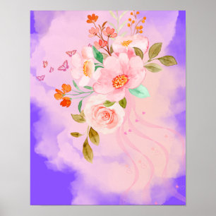 Belle brosse à poster de fleurs