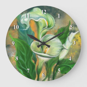 Belle Calla Lily Horloge murale - Peinture