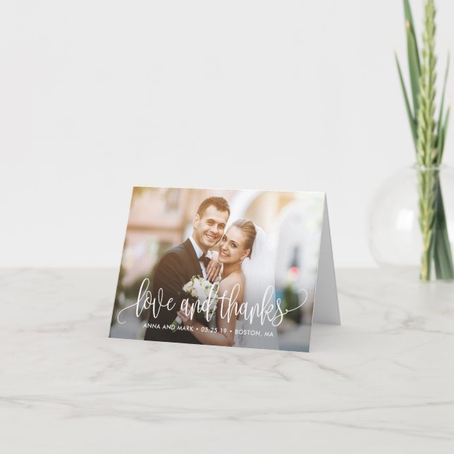 Belle calligraphie Carte de remerciements DE COULE (Devant)