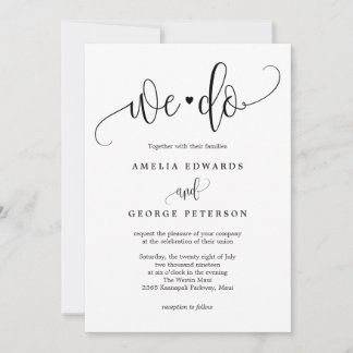 Belle calligraphie ÉDITABLE COULEUR Invitation LCC