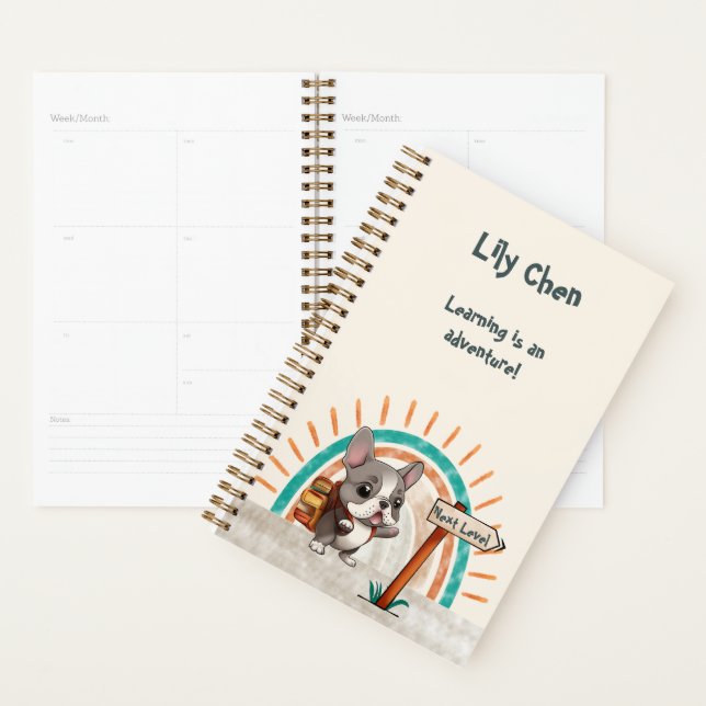 Belle caricature French Bulldog Retour à l'école (Devant avec enveloppe)