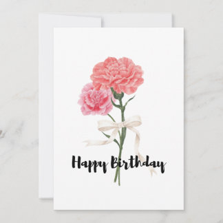 Belle Carnation rose Bouquet Carte Anniversaire