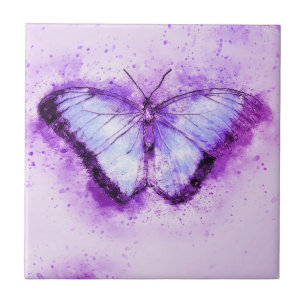 Belle Carreaux en céramique de papillon violet
