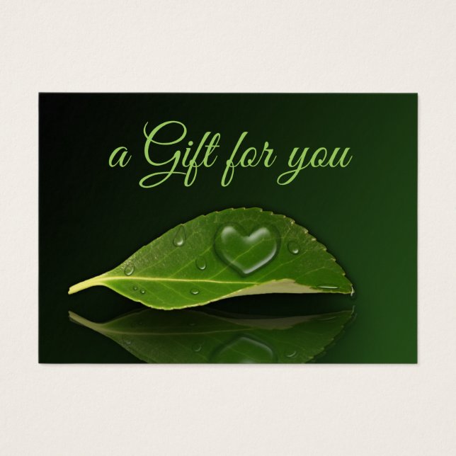 Belle Carte Cadeau En Forme De Coeur Droplet Feuil (Devant)