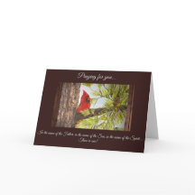 Belle carte Christian Oiseau Rouge