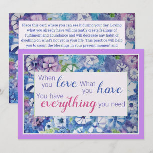 Belle carte d'affirmation de pratique spirituelle