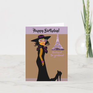Belle carte d'anniversaire afro-américaine fille