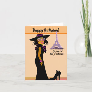 Belle carte d'anniversaire Cousin afro-américaine
