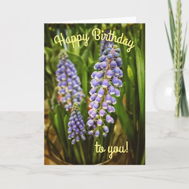 Belle carte d'anniversaire de printemps fleurie (Devant)
