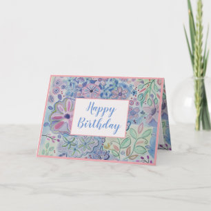 Belle carte d'anniversaire florale joyeuse