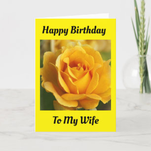 BELLE CARTE D'ANNIVERSAIRE JAUNE "ROSE JAUNE"
