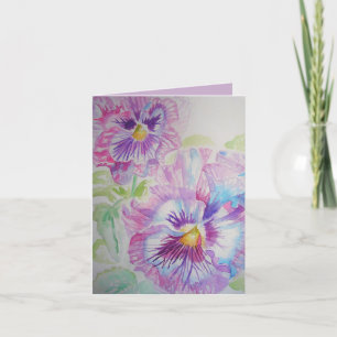 Belle Carte d'Anniversaire Pansy violet