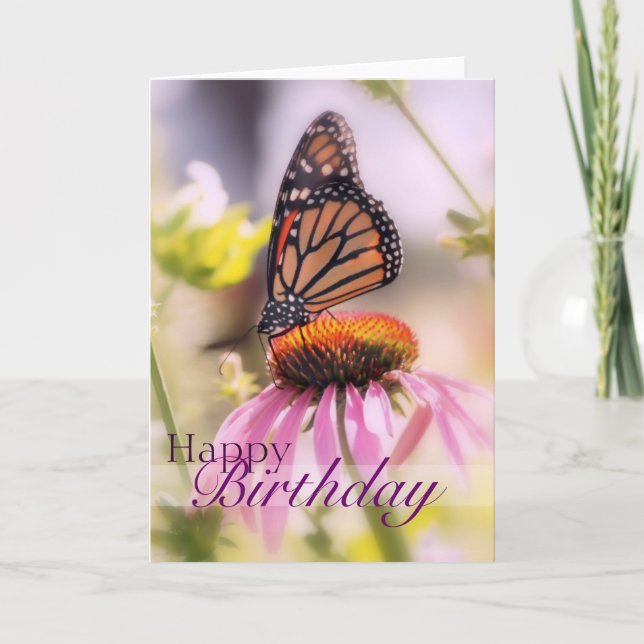 Belle carte d'anniversaire papillon (Devant)