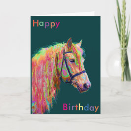 Belle carte d'anniversaire Rainbow Pony