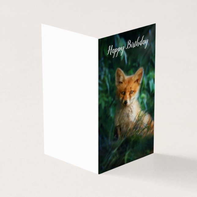 Belle carte d'anniversaire Renard (Outside)