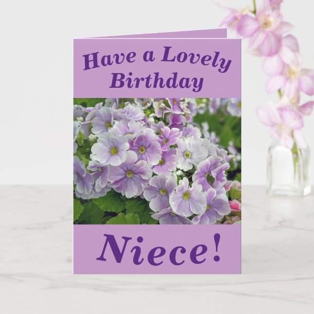 Belle carte d'anniversaire rose floral pour la niè (Orchidée)