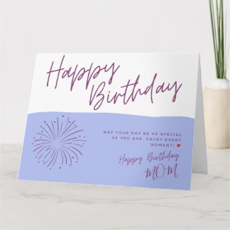Belle carte d'anniversaire violet et bleu joyeux p