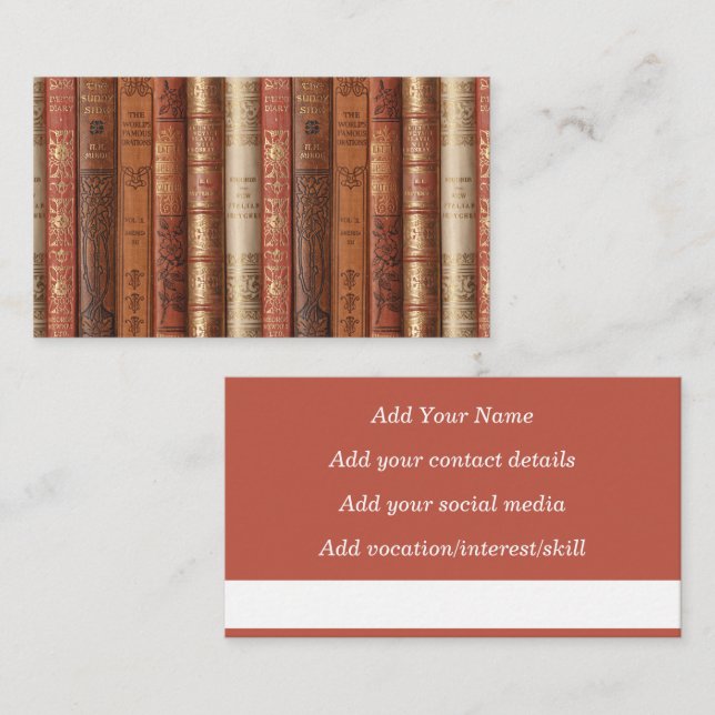 Belle carte d'appel des épines de livres (Devant / Derrière)